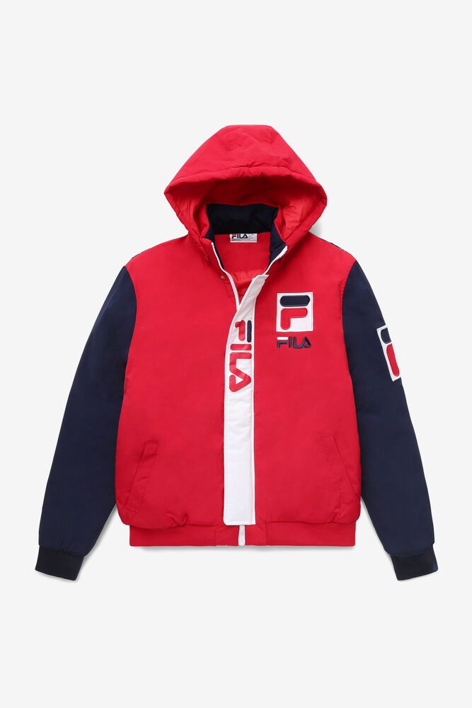 Fila Jacket P1 Tech Mens Red/Navy - India EZV-492605